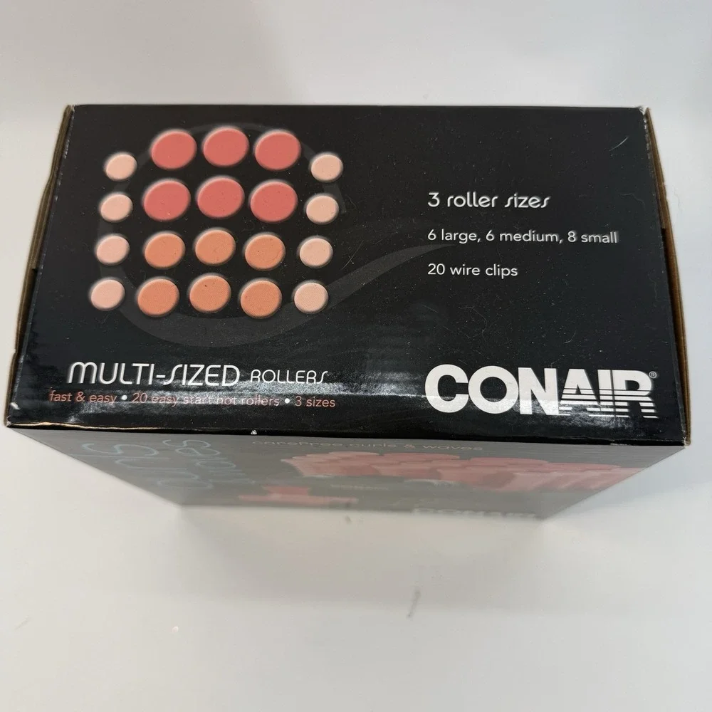 Conair Curls & Waves Multi-Sized Hot Rollers 20 Assorted Rollers Easy Grip HR83S - Picture 3 of 10